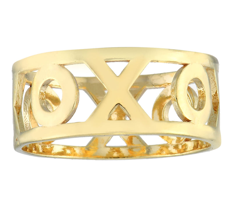 Silver Style XO Design Band Ring, Sterling — View 6