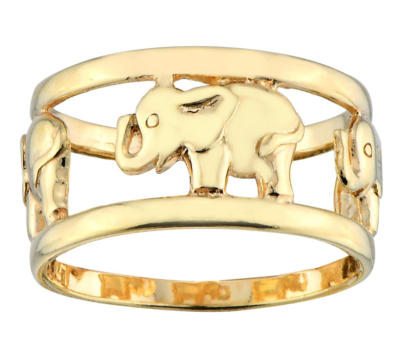 Silver Style Elephant Design Band Ring, Sterling — View 2