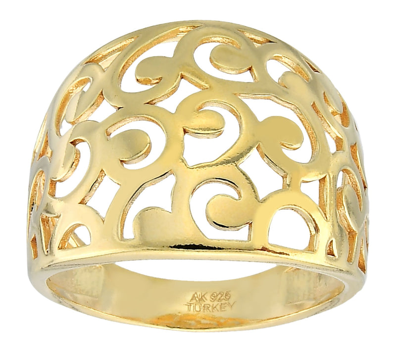 Silver Style Scroll Design Graduated Ring, Sterling — View 2