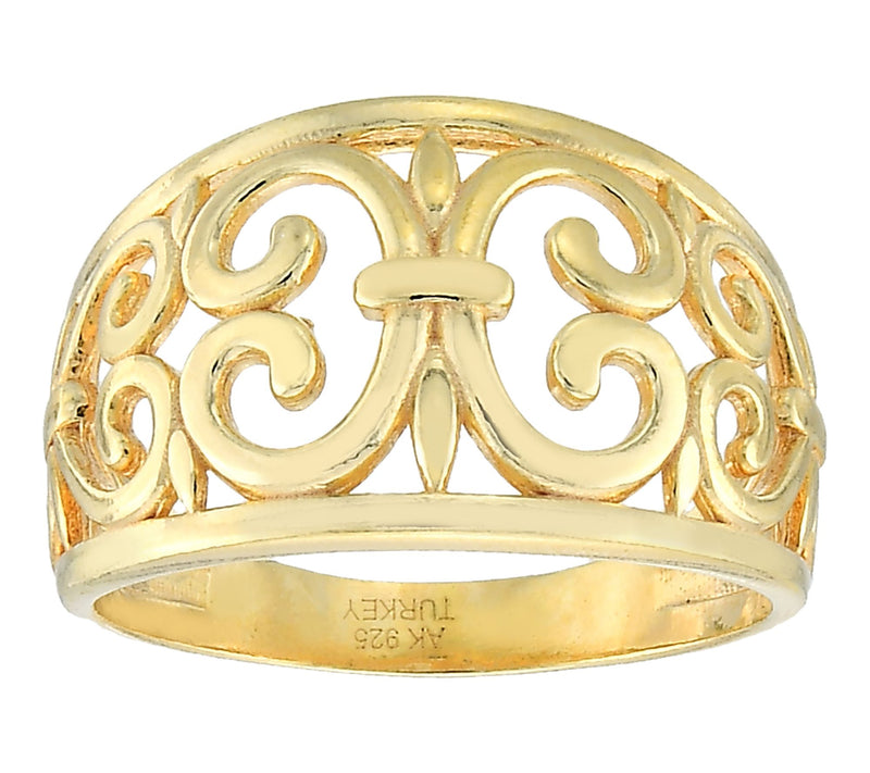 Silver Style Vintage Filigree Design  Ring, Sterling — View 6