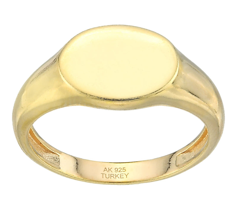 Silver Style Oval Signet Ring, Sterling — View 2