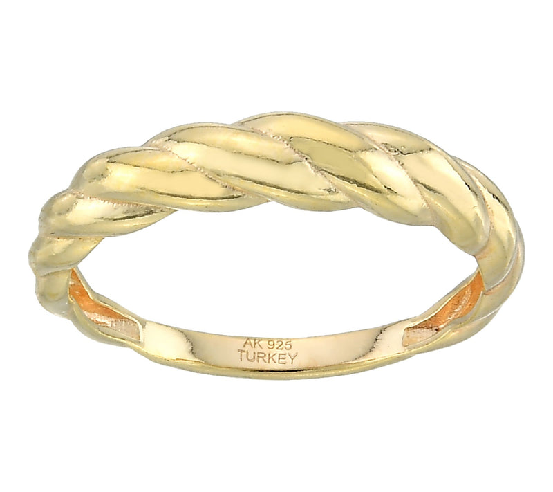 Silver Style Twisted Domed Polished Ring, Sterling — View 6