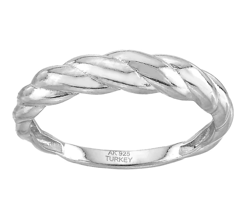 Silver Style Twisted Domed Polished Ring, Sterling — Main view
