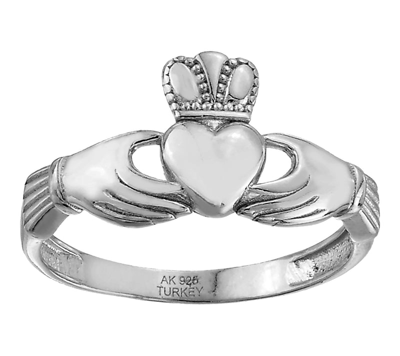 Silver Style Claddagh Design Ring, Sterling — View 5