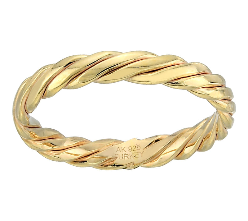 Silver Style Solid Twisted Rope Ring, Sterling — View 6