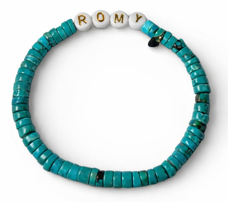 Alkeme Sterling Silver Turquoise Personalized Name Bracelet — Main view