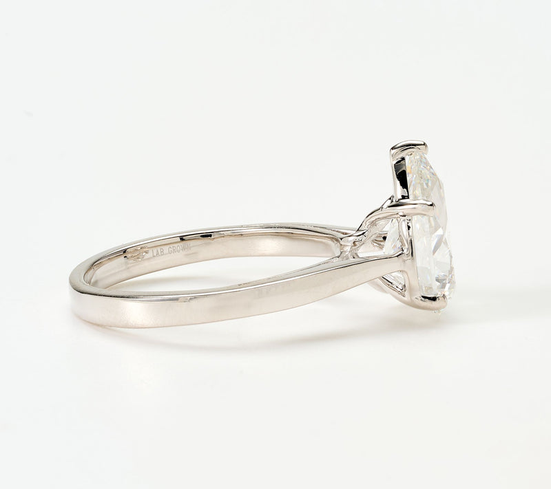 Fire Light Lab Grown Diamond Pear 3 cttw Ring, 14k Gold — View 4
