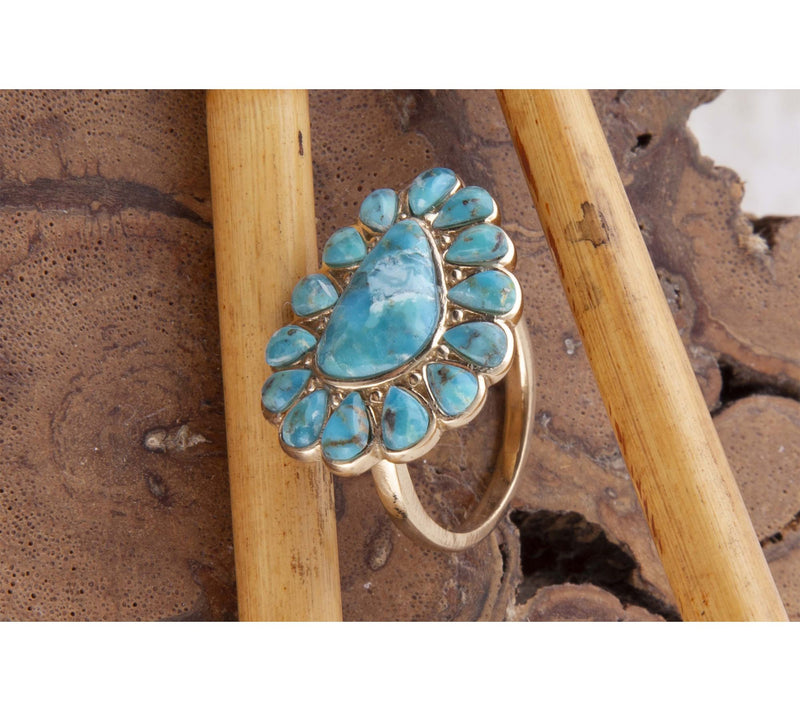 Barse Artisan Crafted Durango Turquoise Statement Ring — View 3