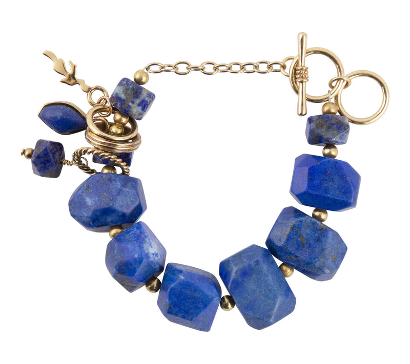 Barse Artisan Crafted Azul Blue Lapis Chunky Link Bracelet — Main view