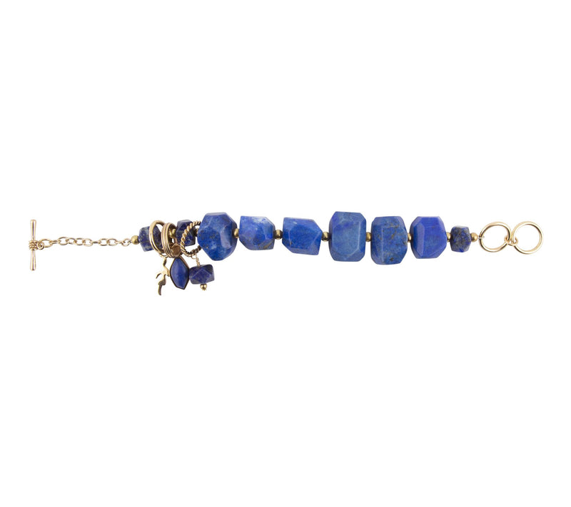Barse Artisan Crafted Azul Blue Lapis Chunky Link Bracelet — View 2
