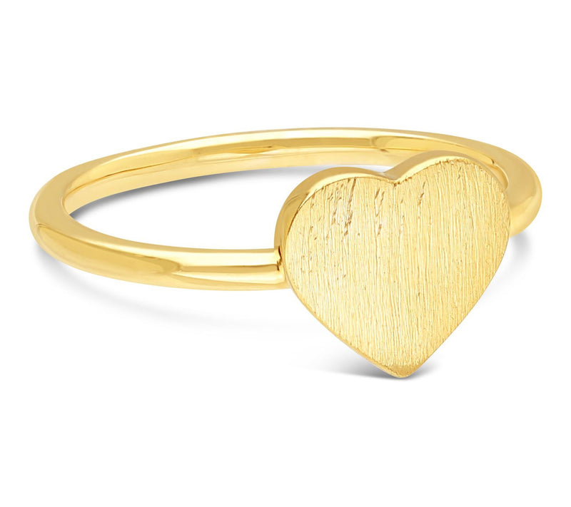 Elyse Ryan Silver 14K Clad Brushed Heart Ring — Main view