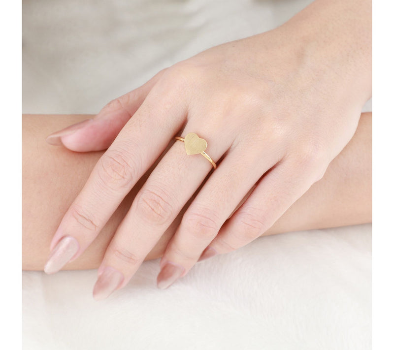 Elyse Ryan Silver 14K Clad Brushed Heart Ring — View 4