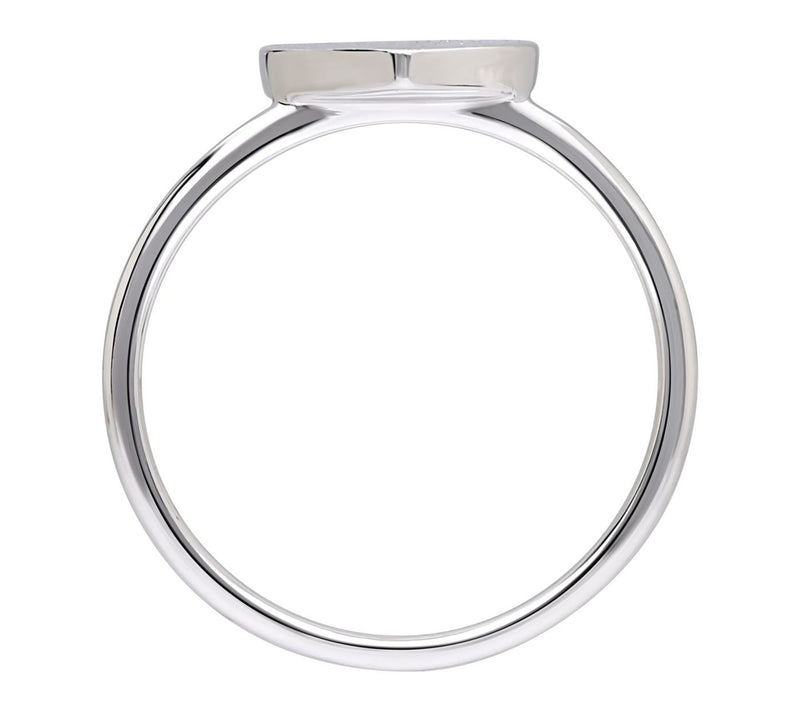 Elyse Ryan Sterling Silver Brushed Heart Ring — View 2