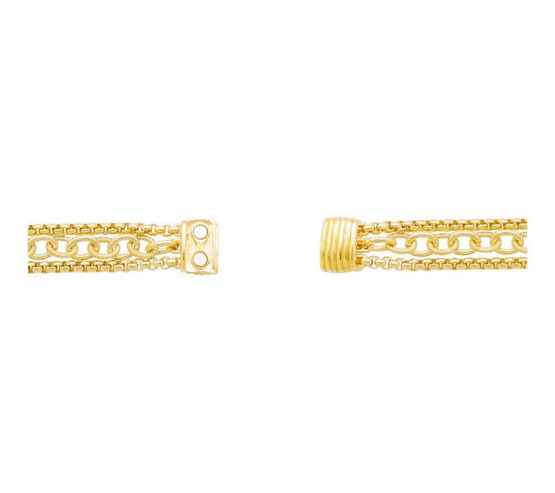 Ariva 18K Gold Clad Multi-Chain Bracelet — View 3