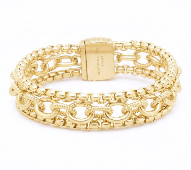 Ariva 18K Gold Clad Multi-Chain Bracelet — Main view