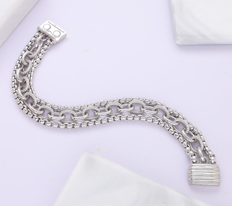 Ariva Sterling Silver Multi-Chain Bracelet — View 4