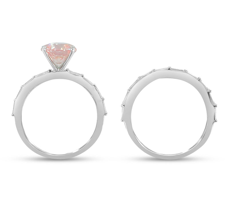 Fire Light 2.75 cttw Pink Lab Grown Diamond Ring Set, 14K Gold — View 2