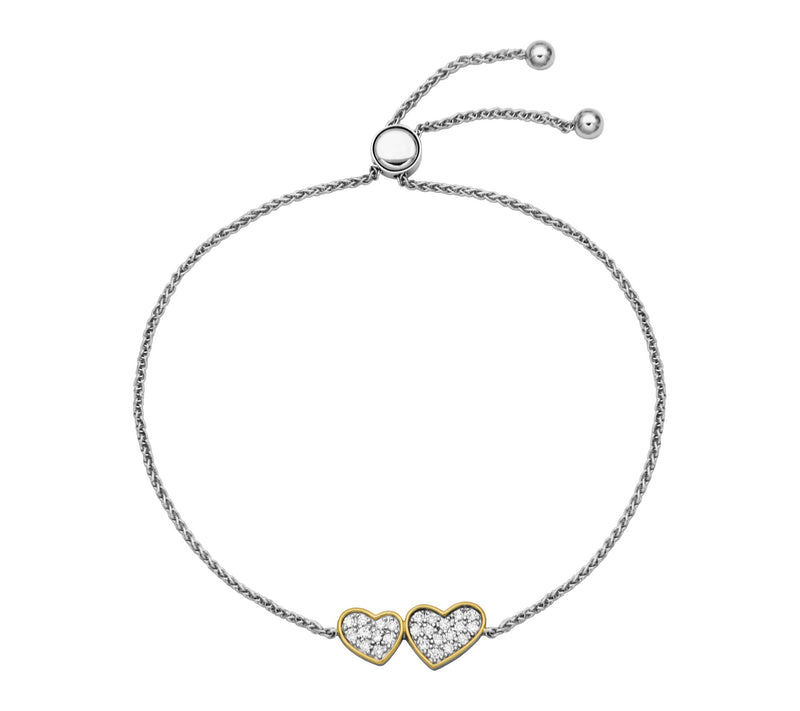 LuxLab 0.25 cttw Lab Grown Diamond Double HeartBracelet — View 5