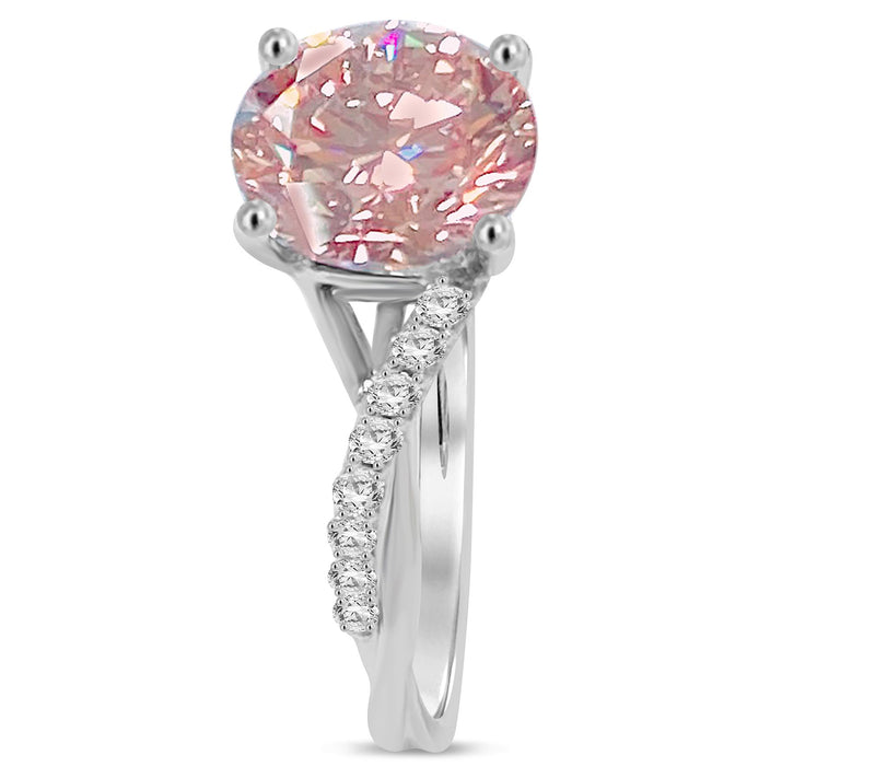 Fire Light 2.65 cttw Pink Lab Grown Diamond Ring, 14K Gold — View 3