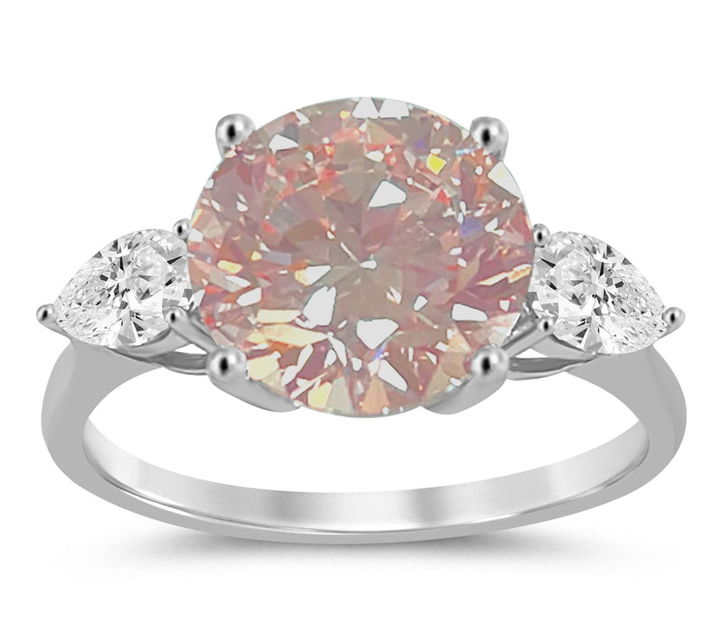 Fire Light 3.50 cttw Pink Round Lab Grown Diamond Ring, 14K — Main view