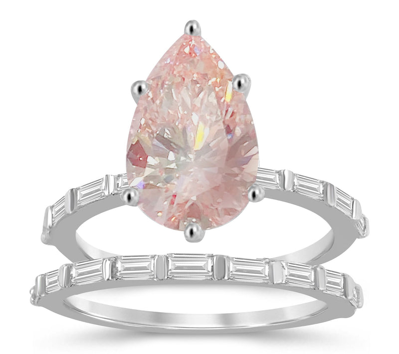 Fire Light 3.50 cttw Pink Lab Grown Diamond Ring Set, 14K Gold — Main view