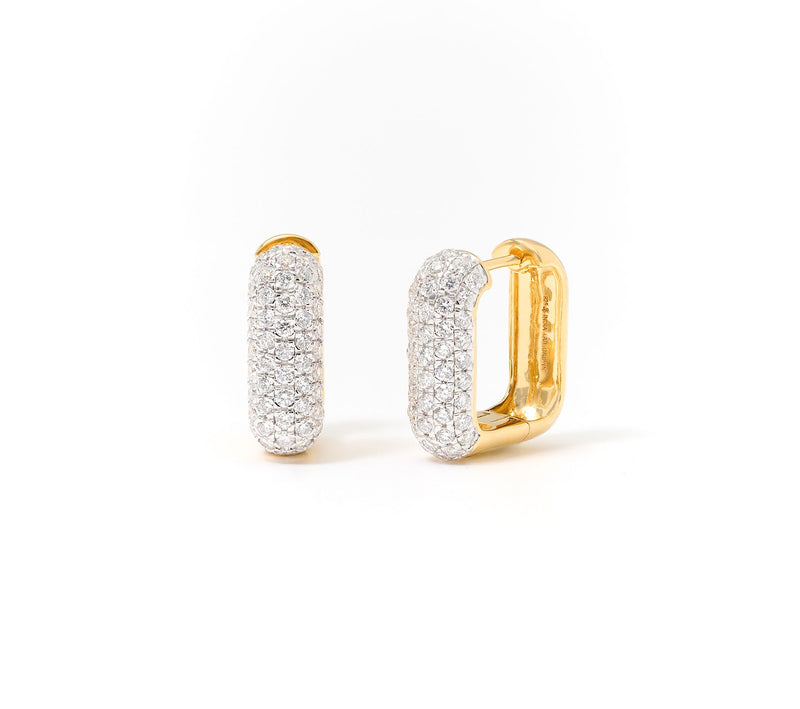 Fire Light Lab Grown Diamonds 1 cttw Square Huggie Hoops, Sterling — Main view