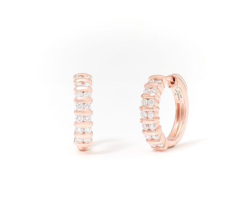 Fire Light Lab Grown Diamonds 0.71 cttw Triple Row Hoop Earring — Main view