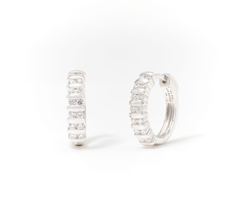 Fire Light Lab Grown Diamonds 0.71 cttw Triple Row Hoop Earring — View 8