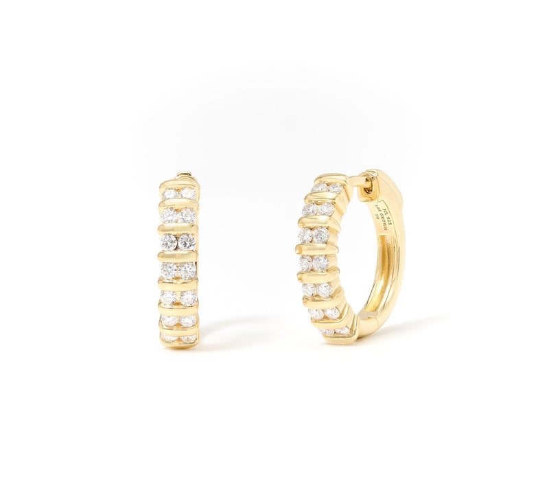 Fire Light Lab Grown Diamonds 0.71 cttw Triple Row Hoop Earring — View 9