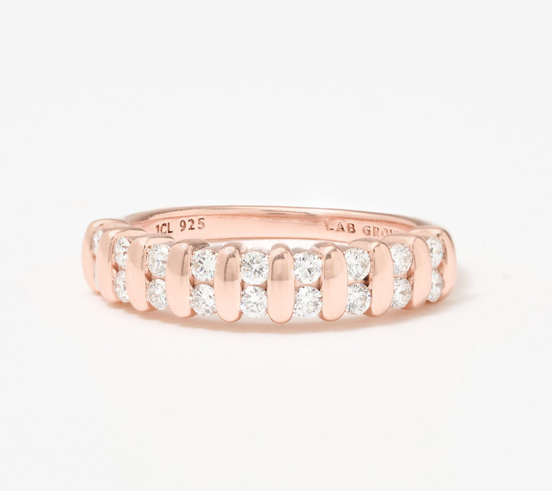 Fire Light Lab Grown Diamond 0.45 cttw Double Row Band Ring — View 2