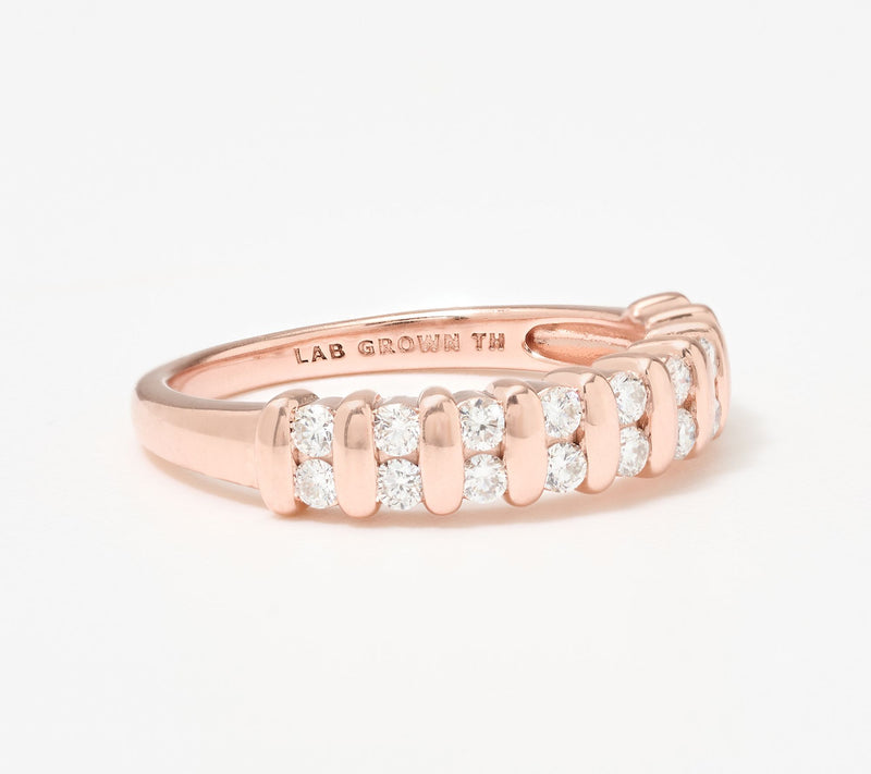 Fire Light Lab Grown Diamond 0.45 cttw Double Row Band Ring — View 8