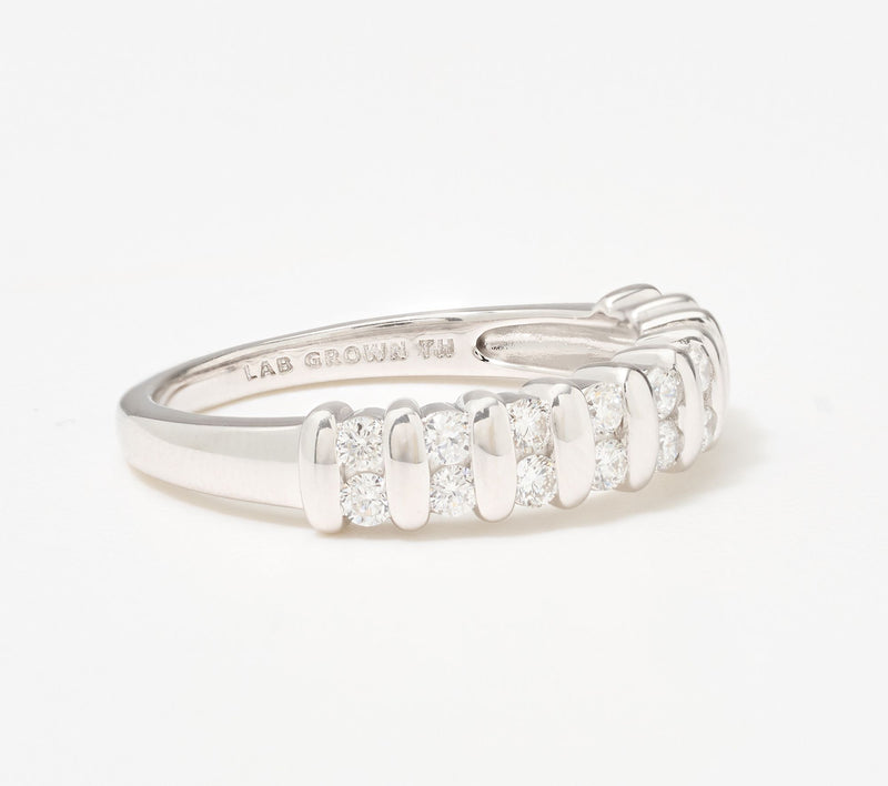 Fire Light Lab Grown Diamond 0.45 cttw Double Row Band Ring — View 9