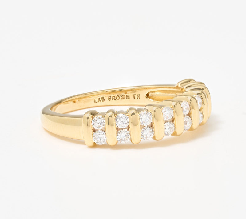 Fire Light Lab Grown Diamond 0.45 cttw Double Row Band Ring — View 10