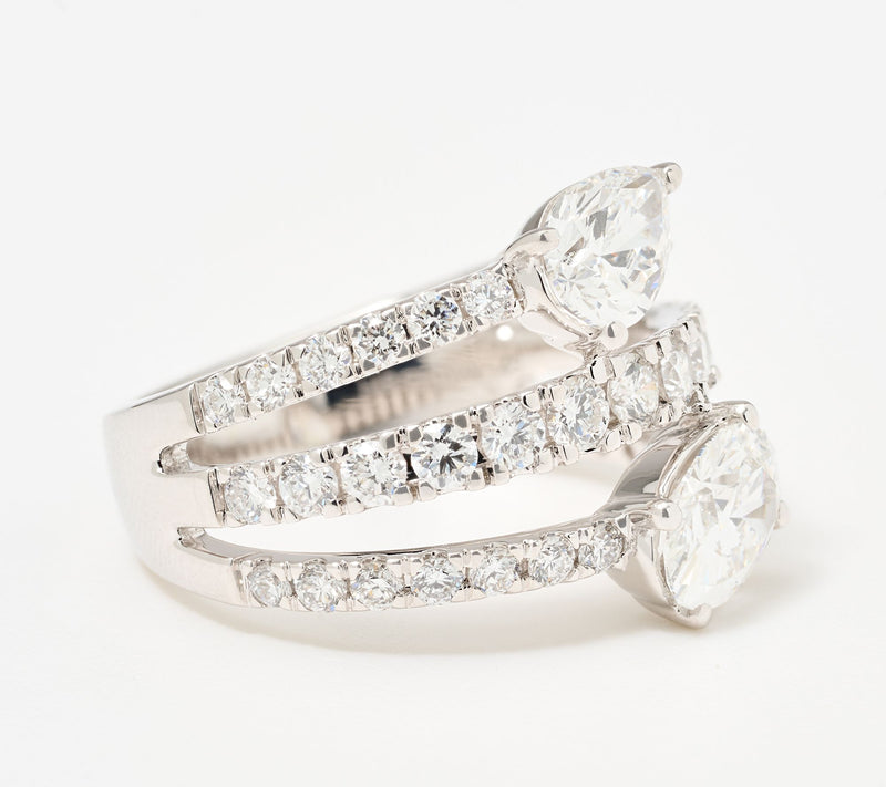 Fire Light Lab Grown Diamonds 3.00 cttw Highway Ring, 14k Gold — View 7