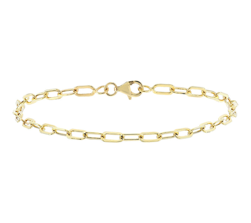 Adorna 14K Gold 3.2mm Solid Paper Clip Link Bracelet — Main view