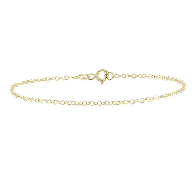 Adorna 14K Gold 2mm Solid Rolo Chain Bracelet — Main view