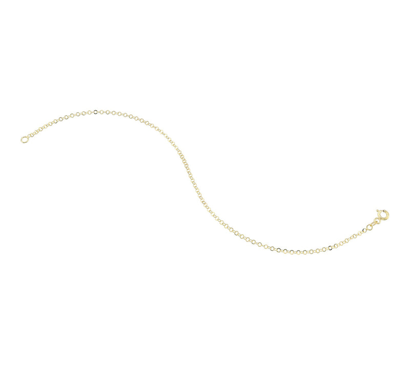 Adorna 14K Gold 2mm Solid Rolo Chain Bracelet — View 2