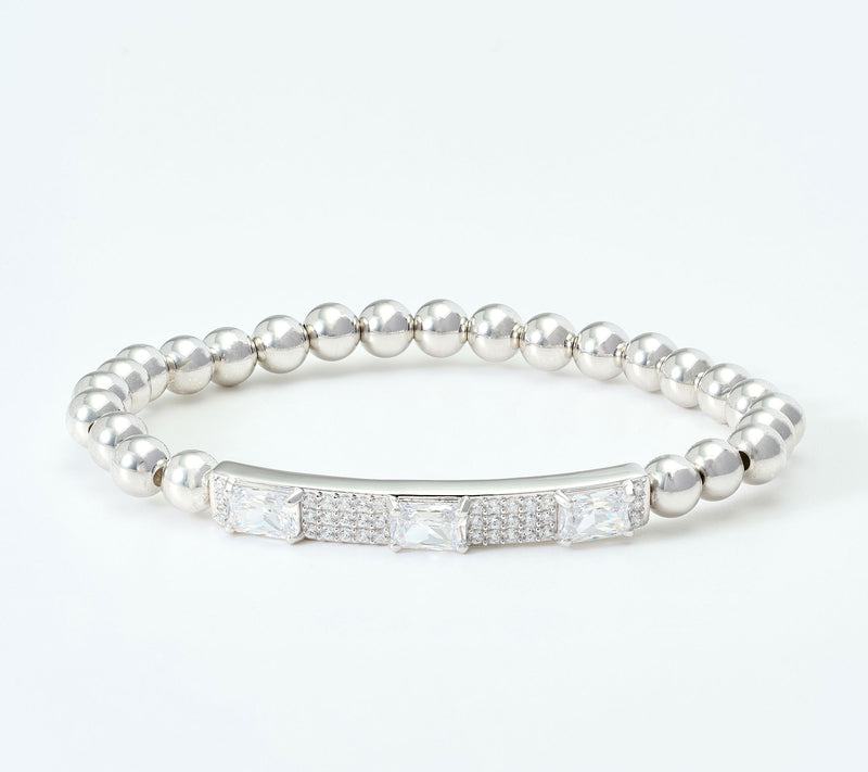 Diamonique x Kathy Levine Grand Slam Stretch Bracelet, Sterl — View 8