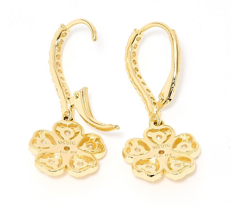 Diamonique x Kathy Levine Heart Bouquet Leverback Earrings, Sterl — View 6