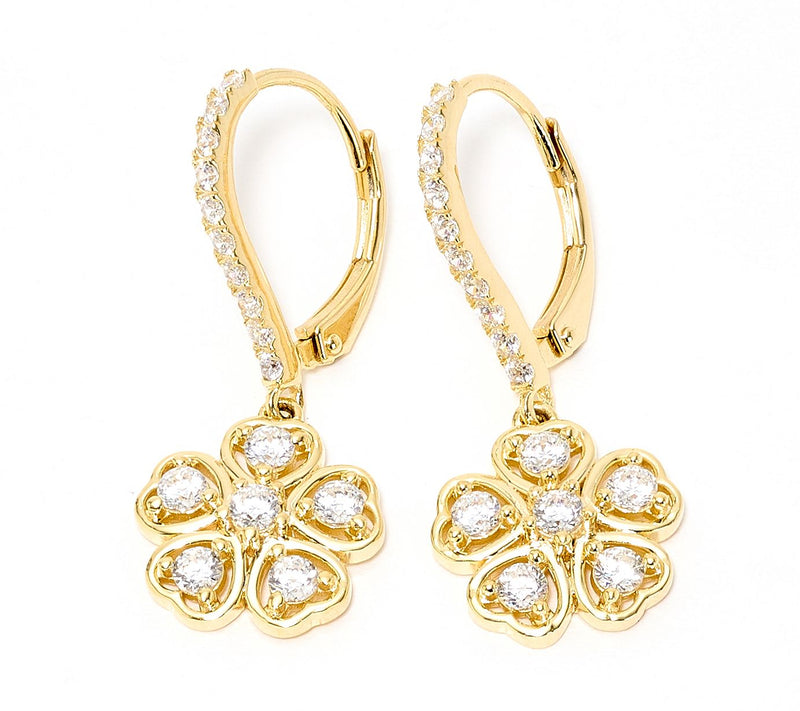 Diamonique x Kathy Levine Heart Bouquet Leverback Earrings, Sterl — View 5