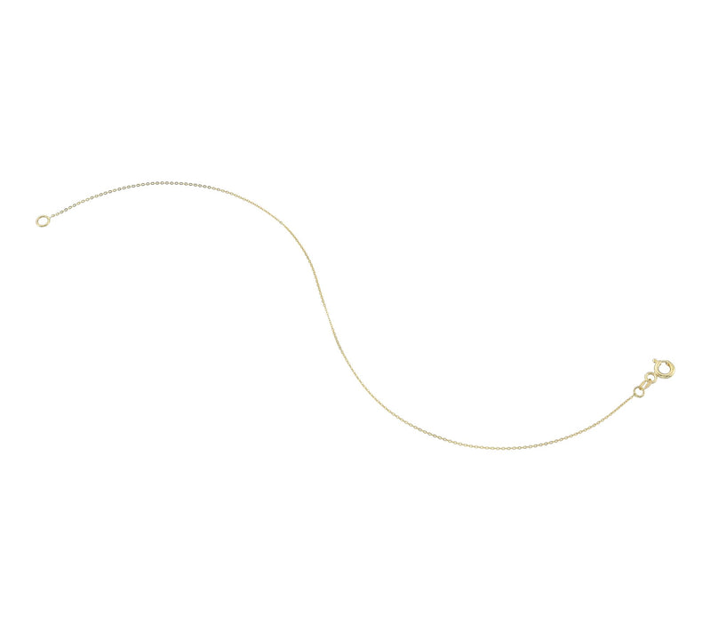 Adorna 14K Gold 0.8mm Solid Cable Chain Bracelet — View 2