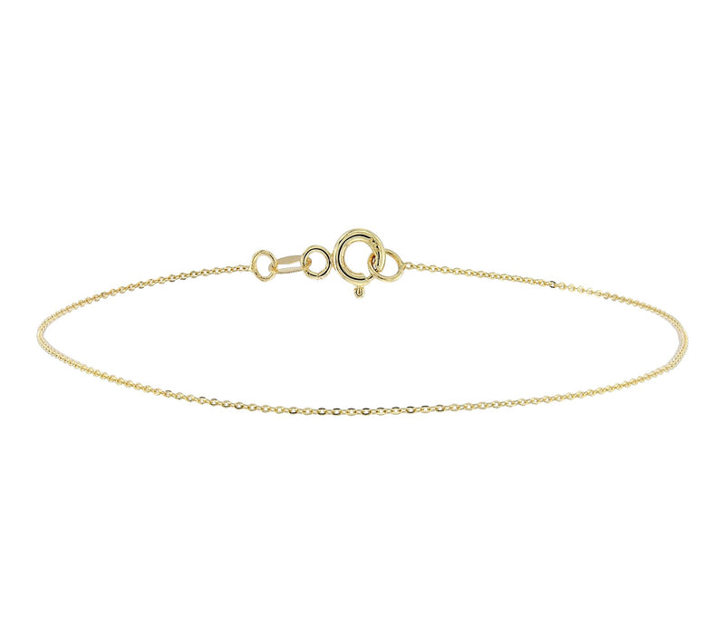 Adorna 14K Gold 0.8mm Solid Cable Chain Bracelet — Main view