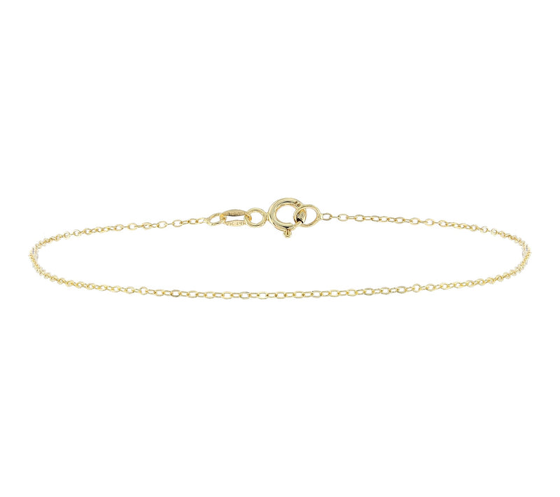 Adorna 14K Gold 1.2mm Solid Cable Chain Bracelet — Main view