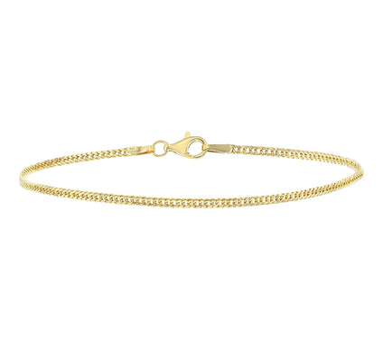 Adorna 14K Gold 2mm Curb Chain Bracelet