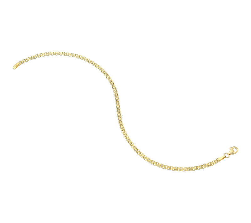 Adorna 14K Gold 2.6mm Solid Bismark Chain Bracelet — View 2