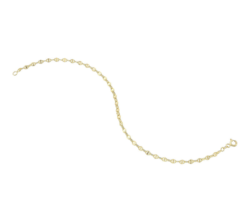 Adorna 14K Gold 2.8mm Solid  Mariner Link Bracelet — View 2