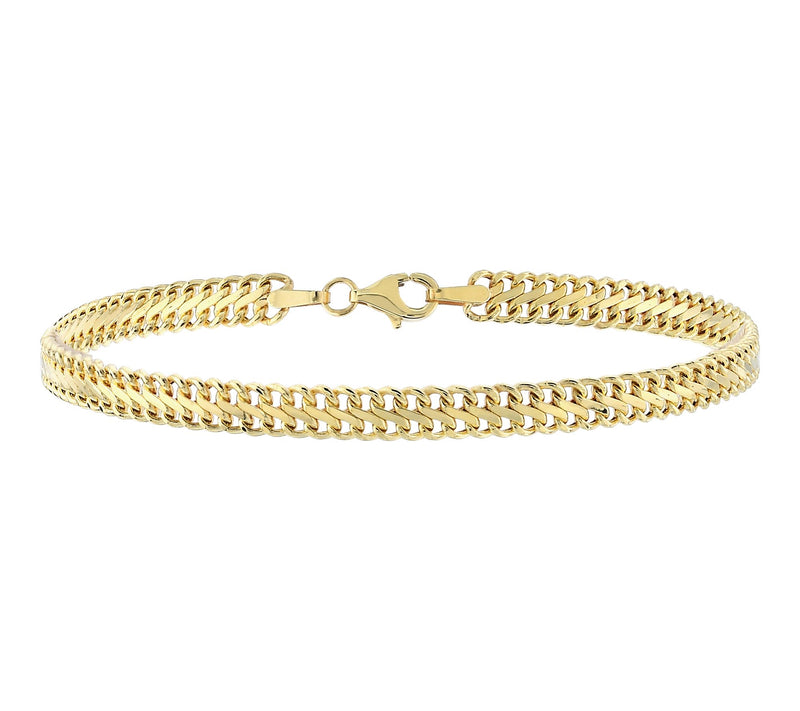 Adorna 14K Gold 5mm Diamond Cut Woven Link Bracelet — Main view