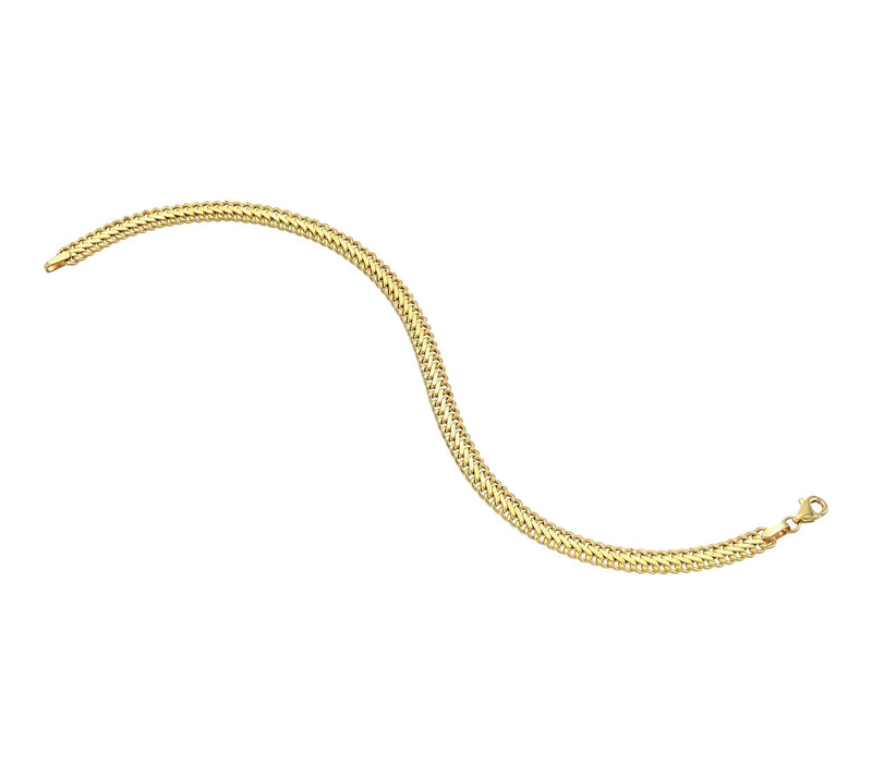 Adorna 14K Gold 5mm Diamond Cut Woven Link Bracelet — View 2