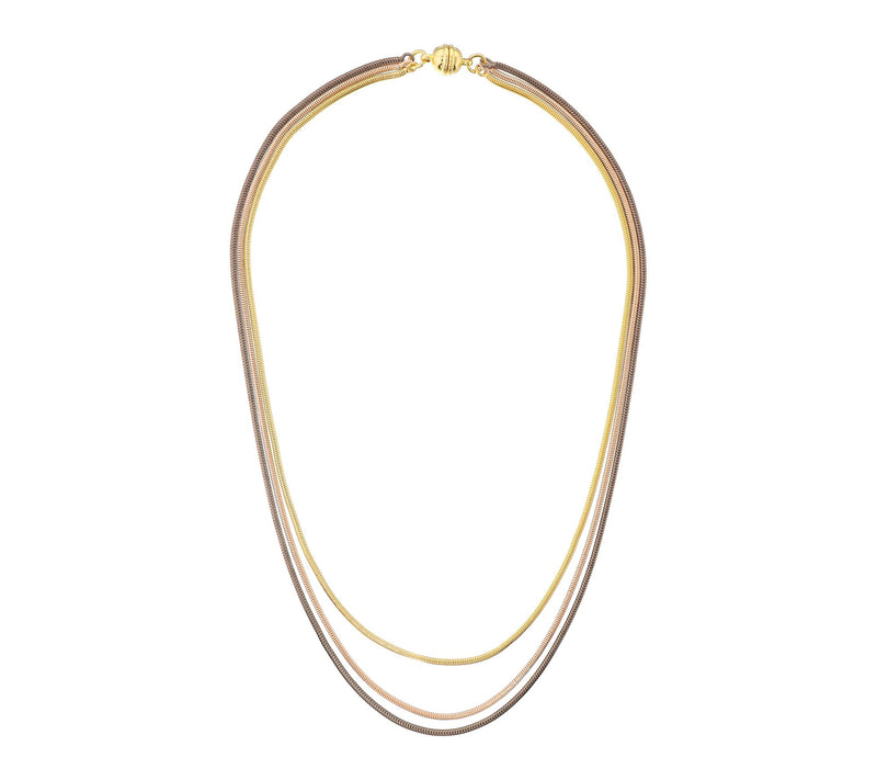 David Markstein Bronze Graduated 3-Strand Snake Necklace — View 4