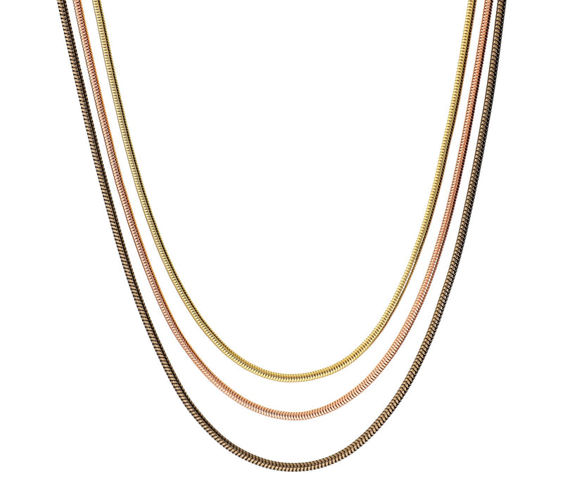 David Markstein Bronze Graduated 3-Strand Snake Necklace — View 12